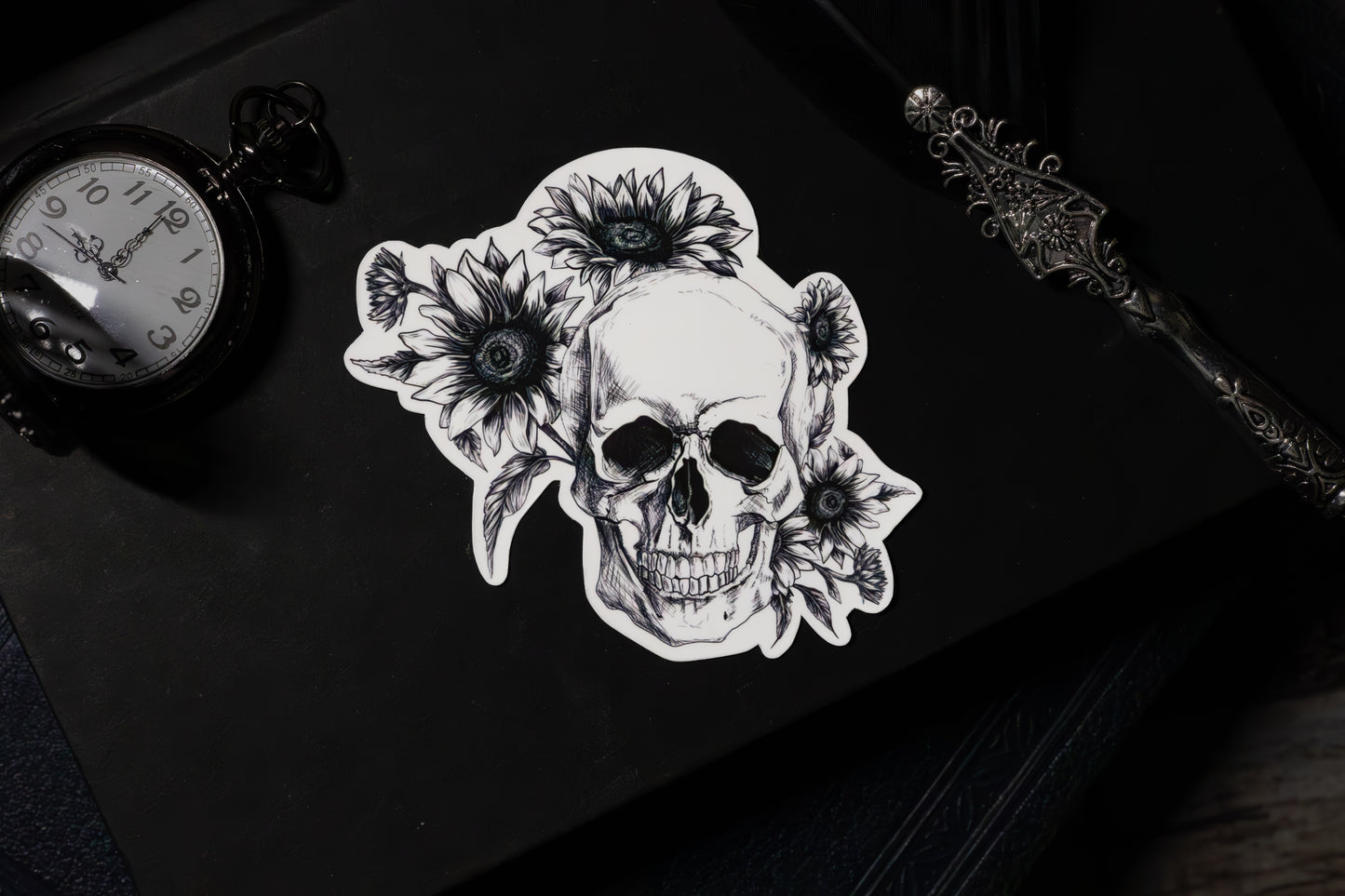 Bones Beneath Sunflowers Vinyl Sticker